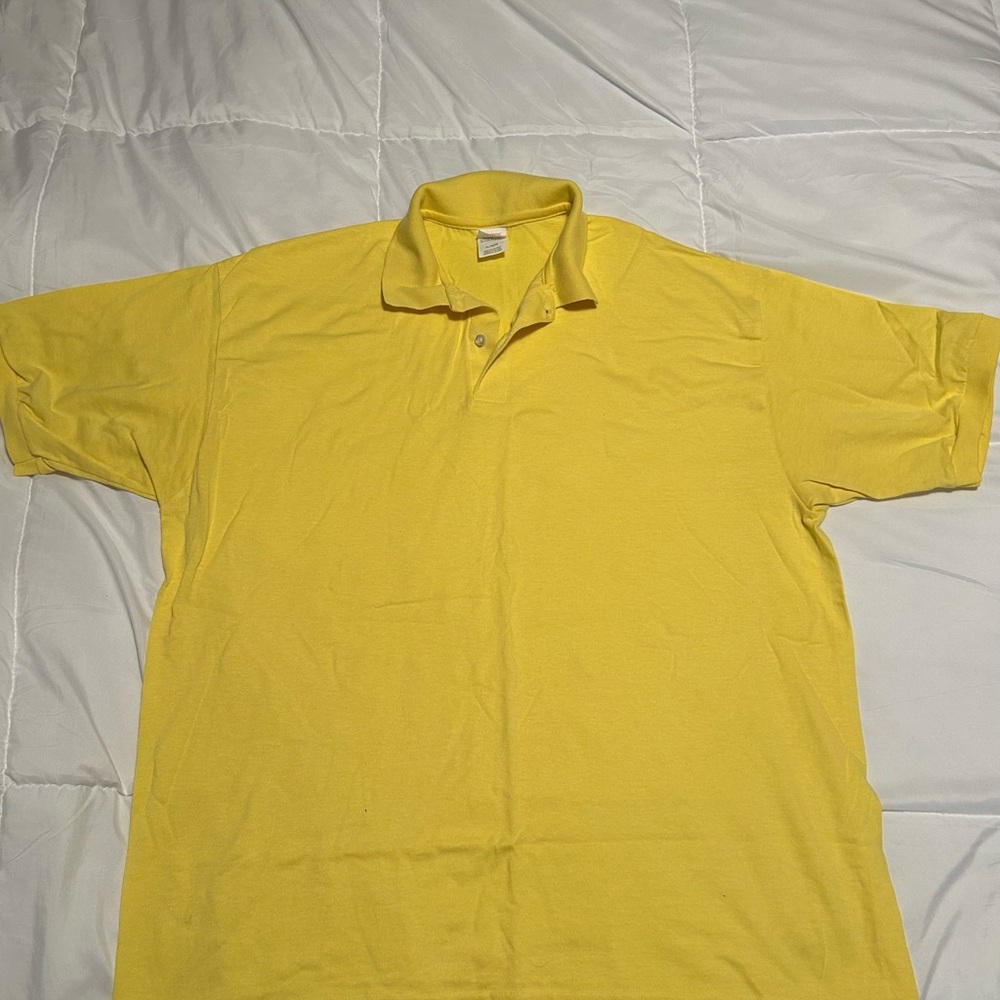 Hanes Men's Yellow Polo Shirt